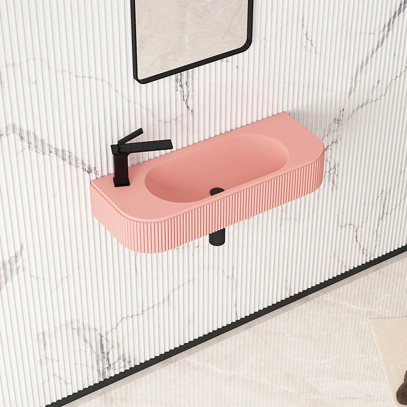 Artificial Stone Wall Sink in Pink