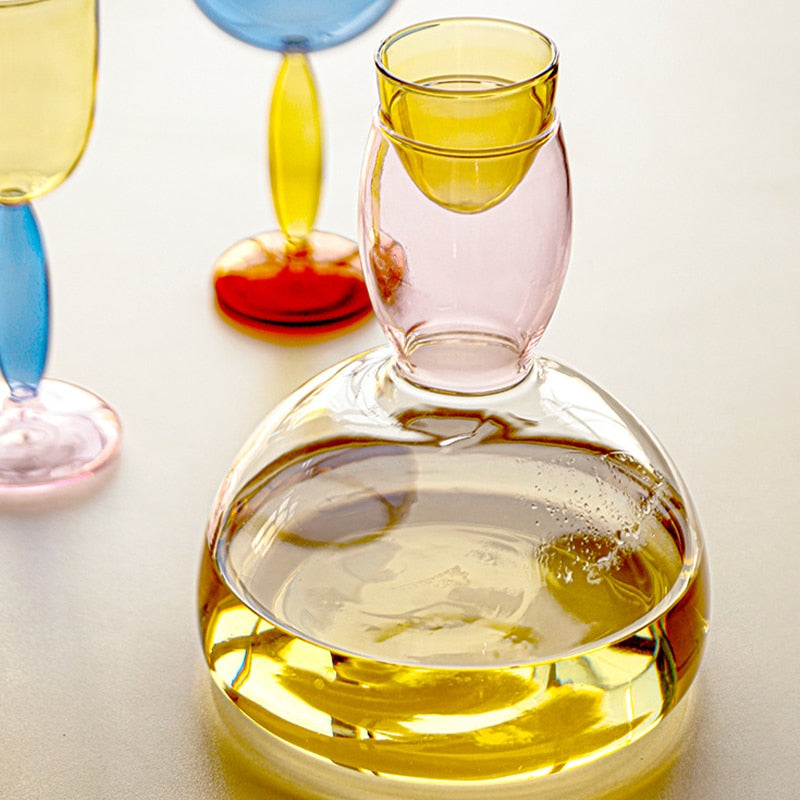 1500ml Colour Contrast Glass Decanter in Pink