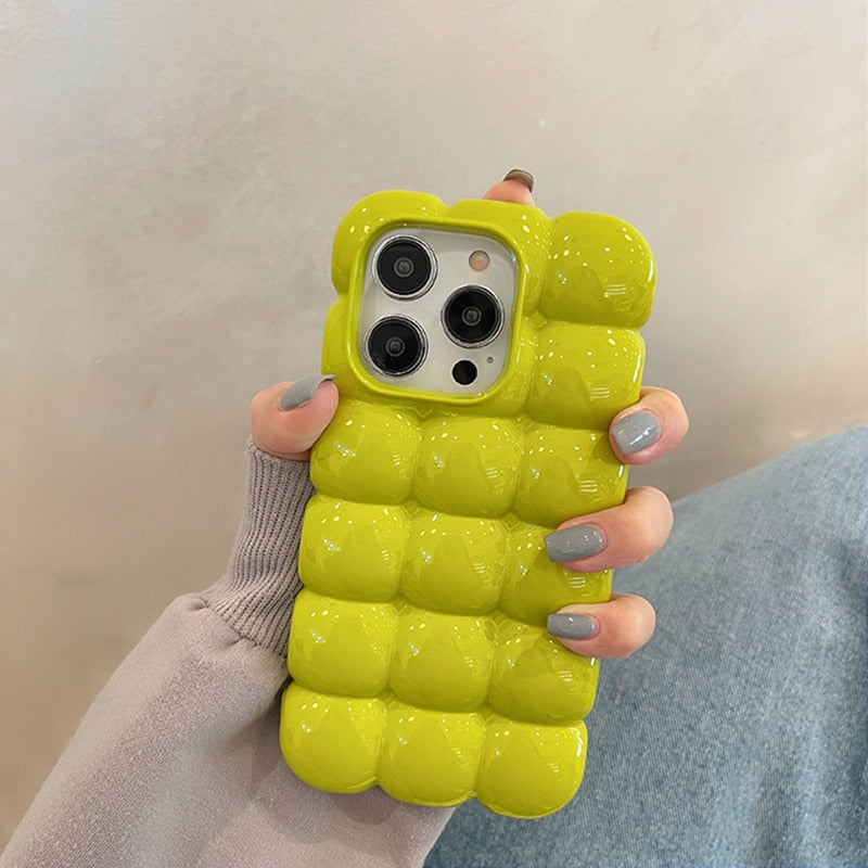 3D Bubble iPhone Case in Matcha Green