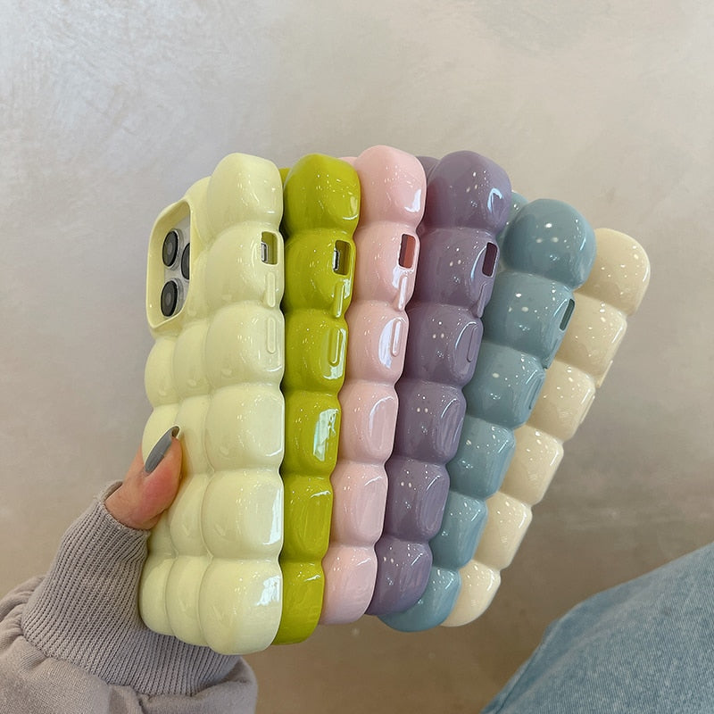 3D Bubble iPhone Case in Cream