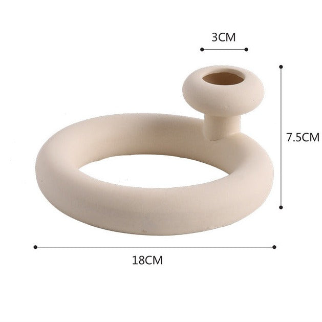 Minimalist Ceramic Vase in Halo Shape