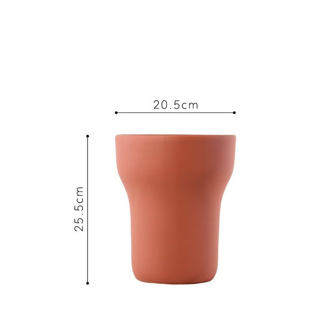 Modern Ceramic Vase in Burnt Salmon