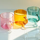 Heat Resistant Colourful Coffee Glasses in Clear