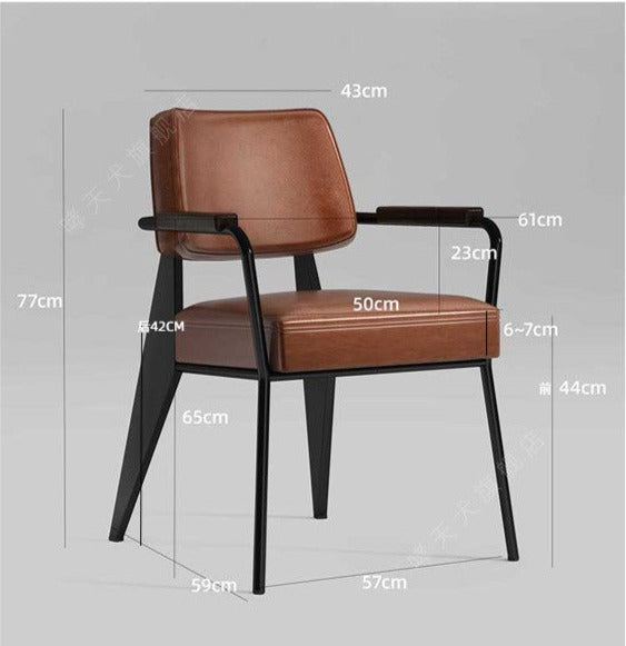 Office Chair in Olive Green Leather