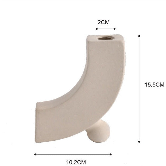 Minimalist Ceramic Vase in Demi Angle