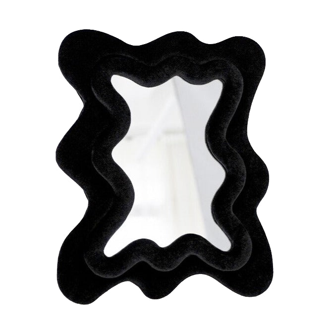 Small Squiggly Mirror in Black