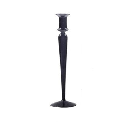 Glass Candle Holder in Black