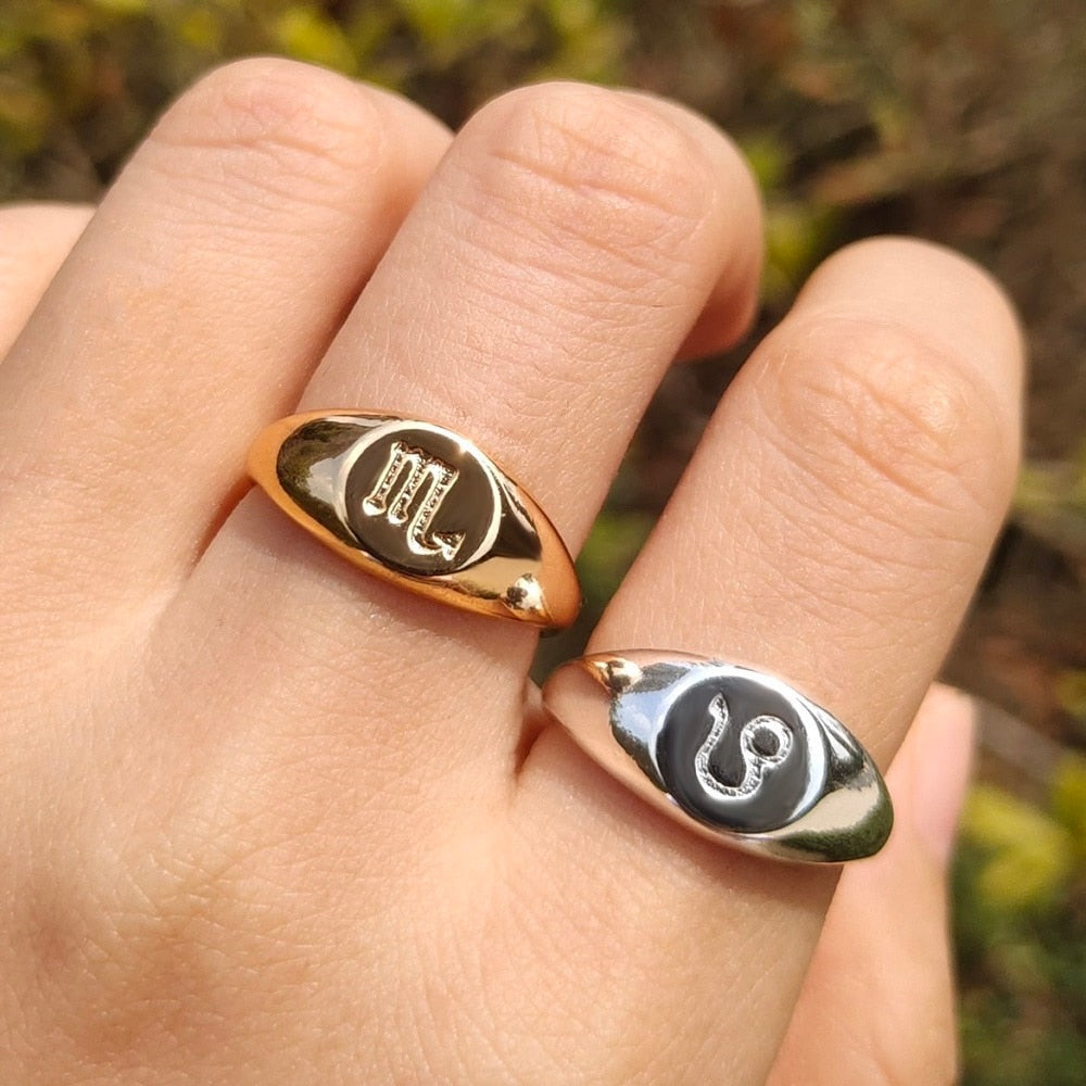 Zodiac Signet Ring in Taurus