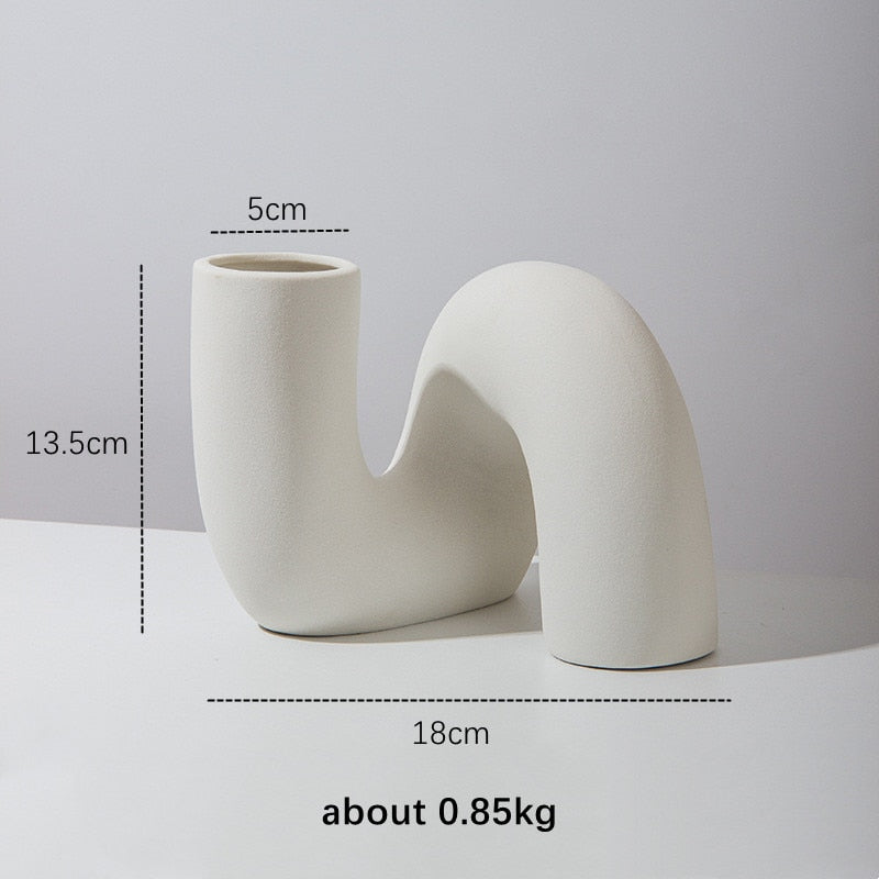 Ceramic Twisted Vase in Natural