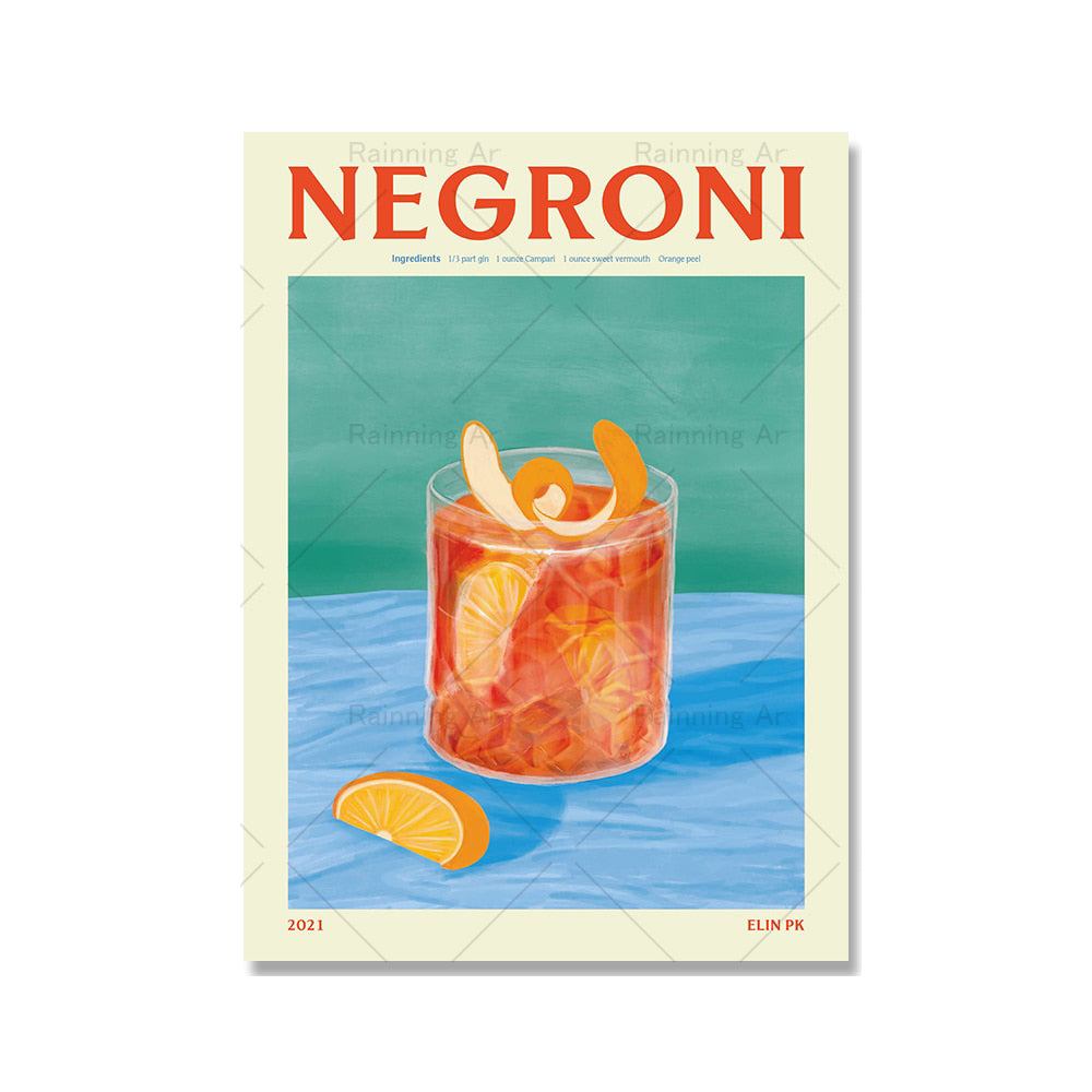 Cocktail Poster in Negroni