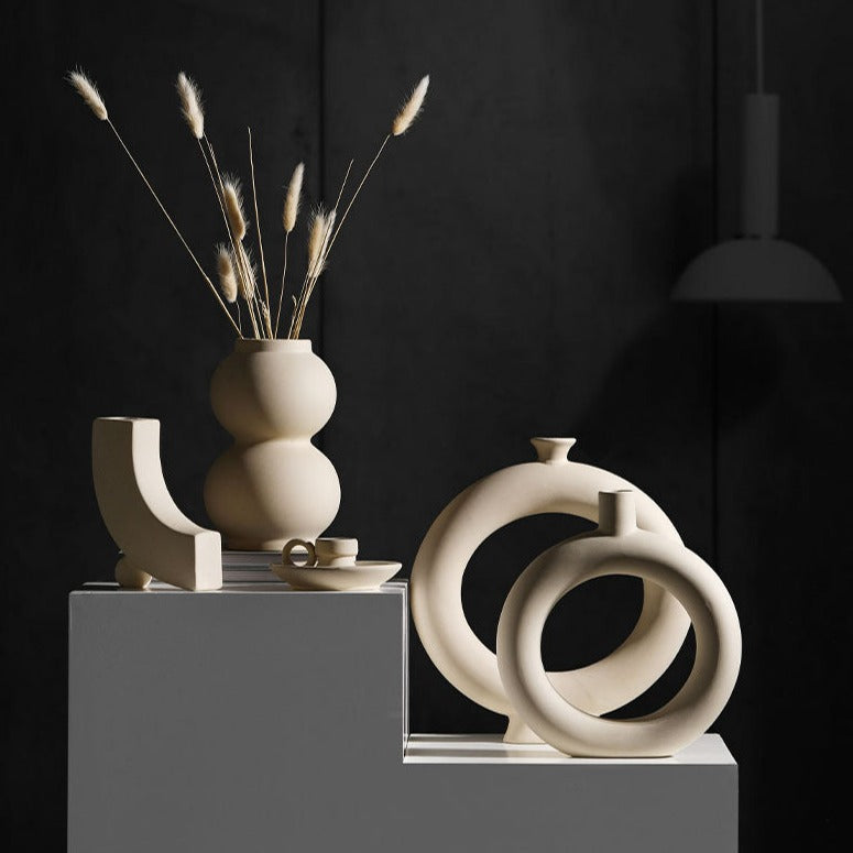 Minimalist Ceramic Vase in Donut