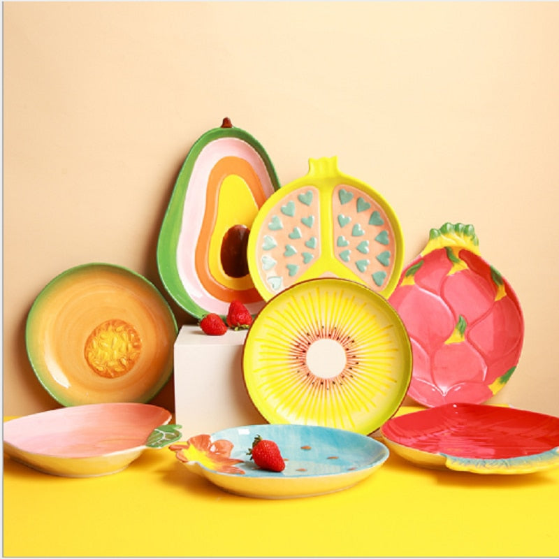 Fruit Shaped Ceramic Plate in Cantaloupe