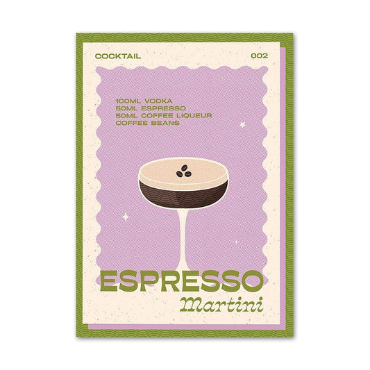 Cocktail Poster in Espresso Martini