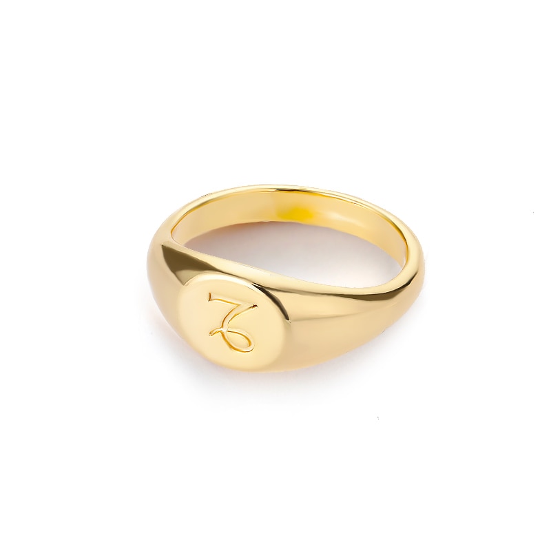 Zodiac Signet Ring in Capricorn