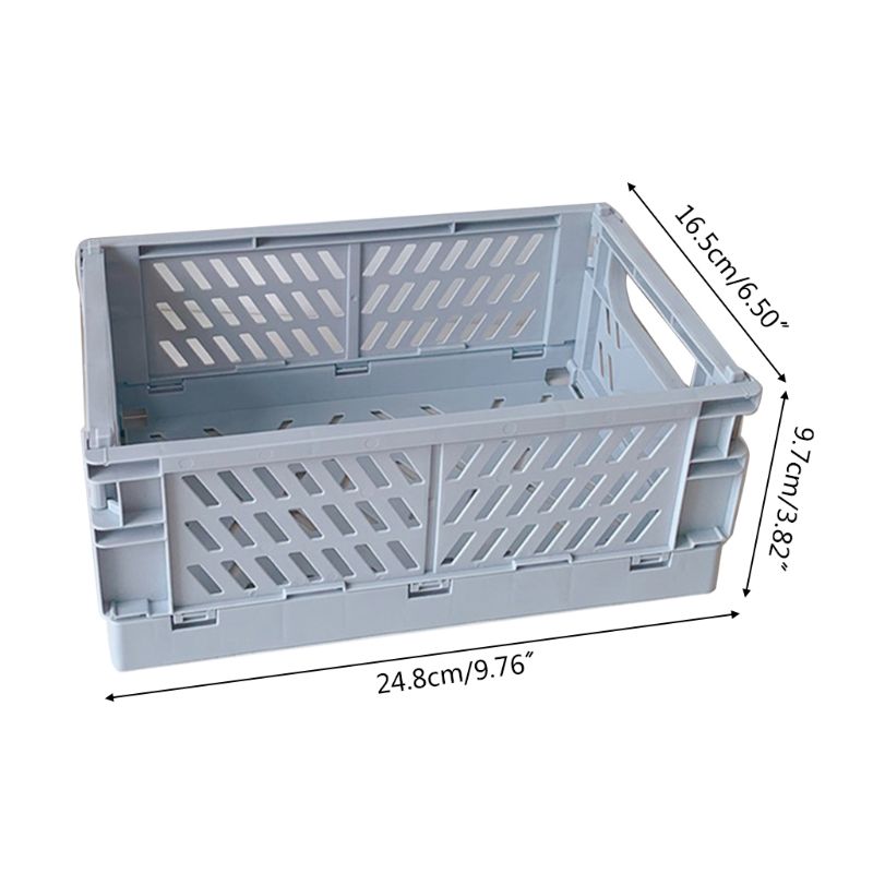 Collapsible Plastic Crate in Baby Pink