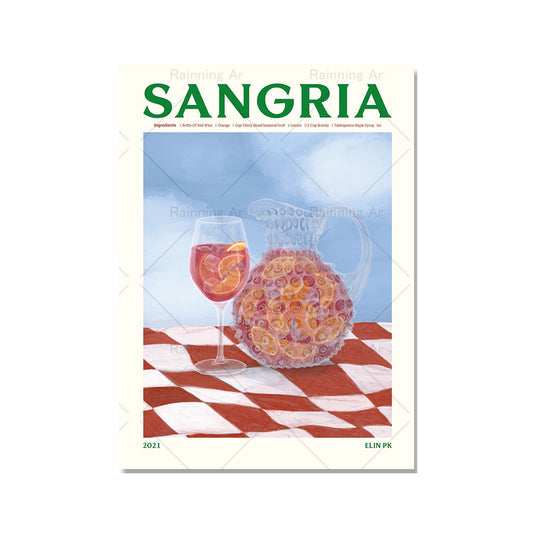 Cocktail Poster in Sangria
