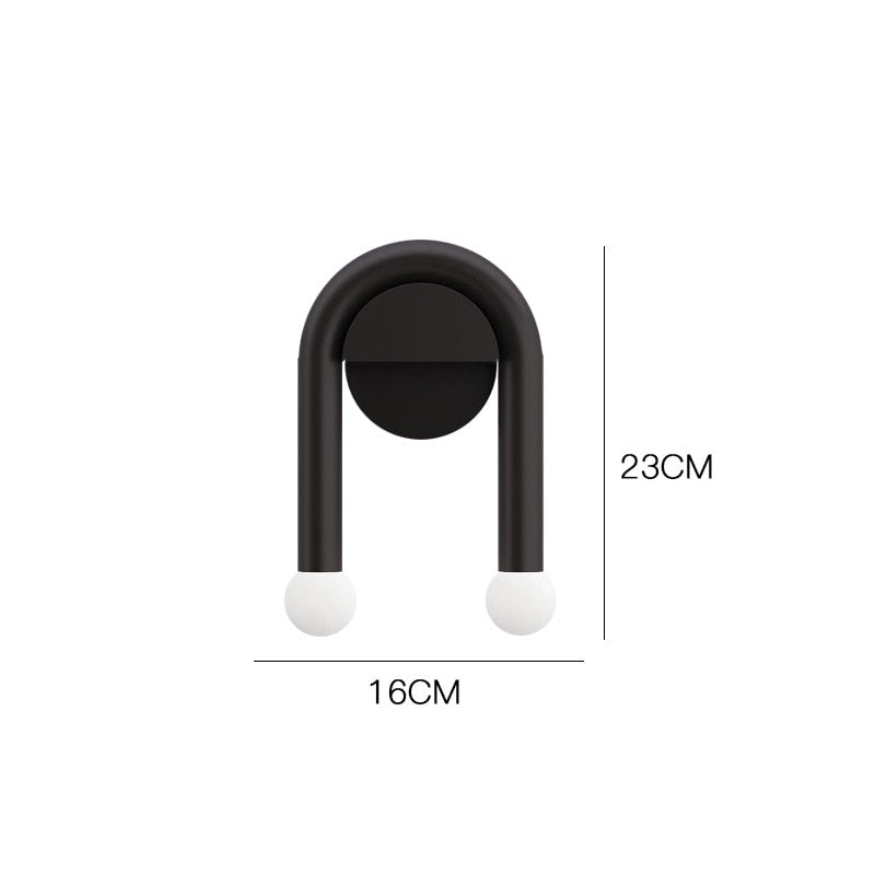 Modern Double Bulb Wall Lamp in Black