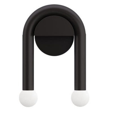 Modern Double Bulb Wall Lamp in Black