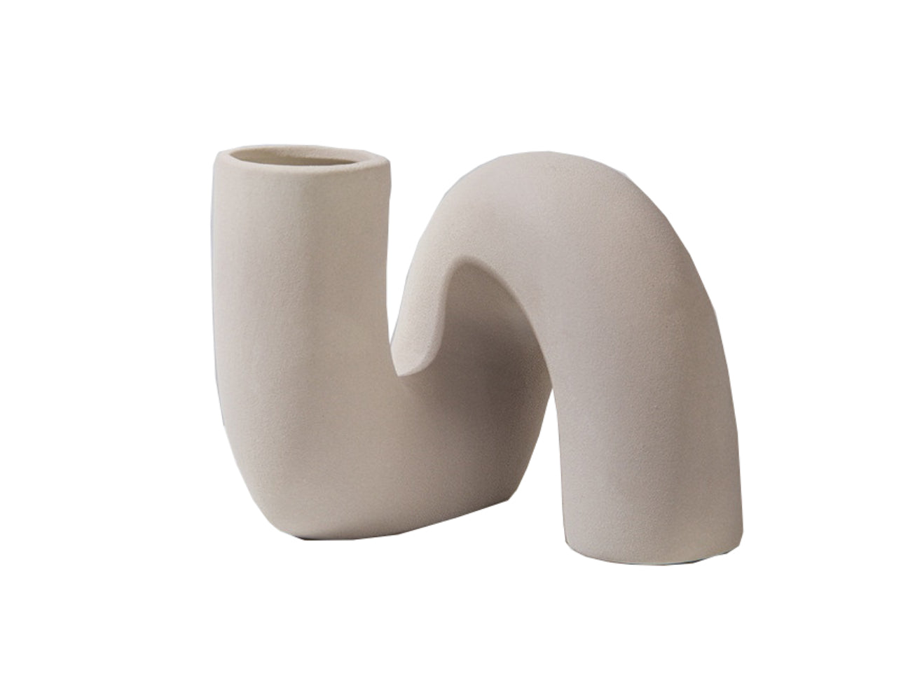 Ceramic Twisted Vase in Natural