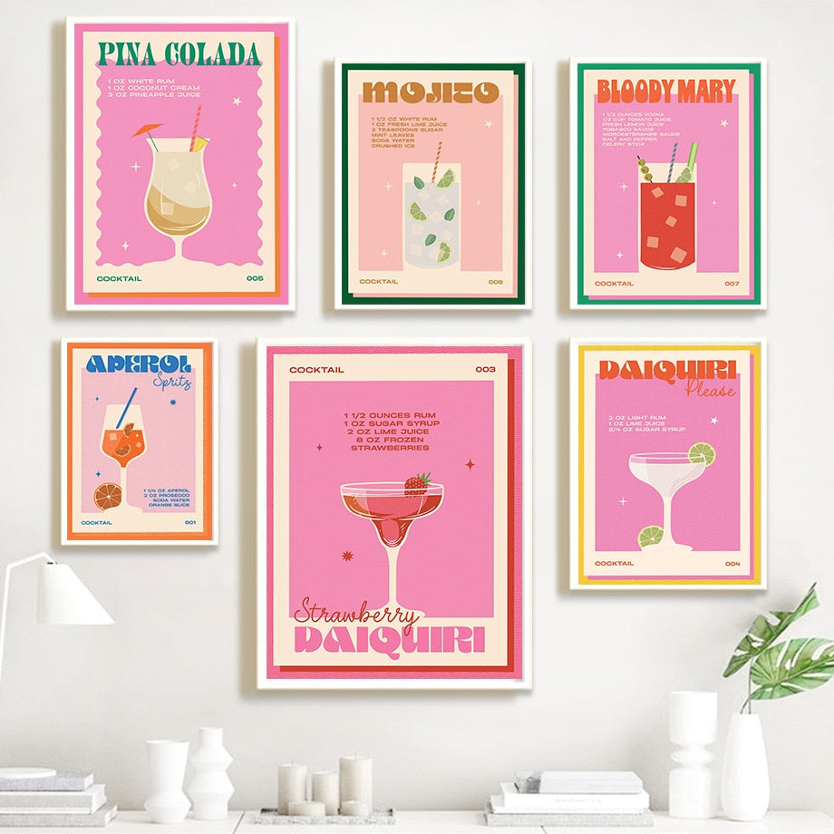 Cocktail Poster in Pina Colada