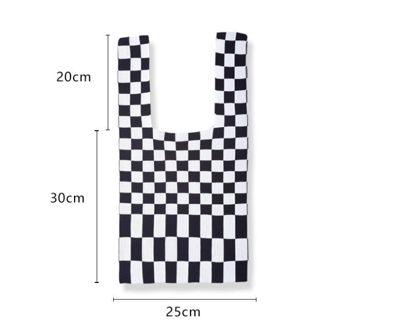 Shopper Bag in Green/White Checks