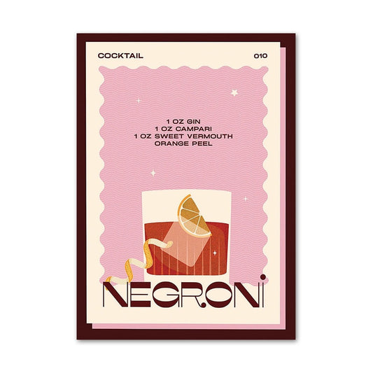 Cocktail Poster in Negroni
