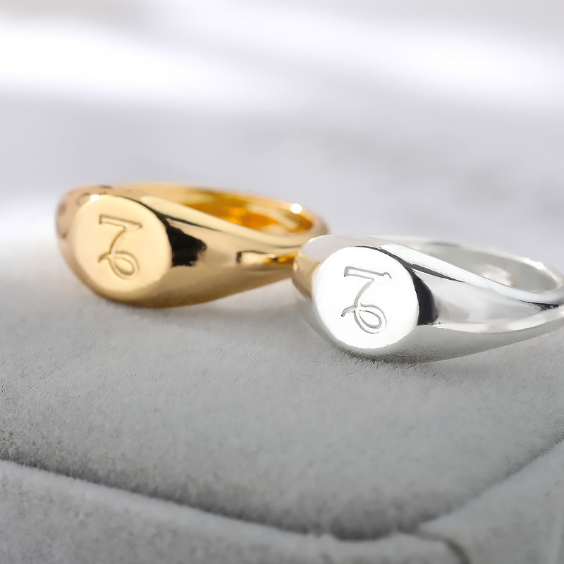 Zodiac Signet Ring in Capricorn