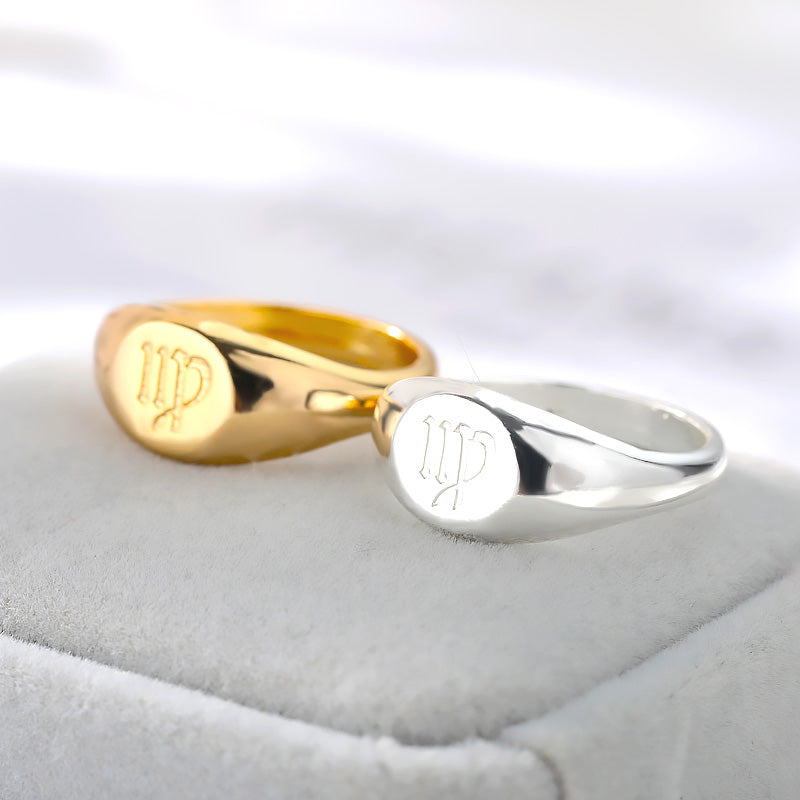 Zodiac Signet Ring in Virgo