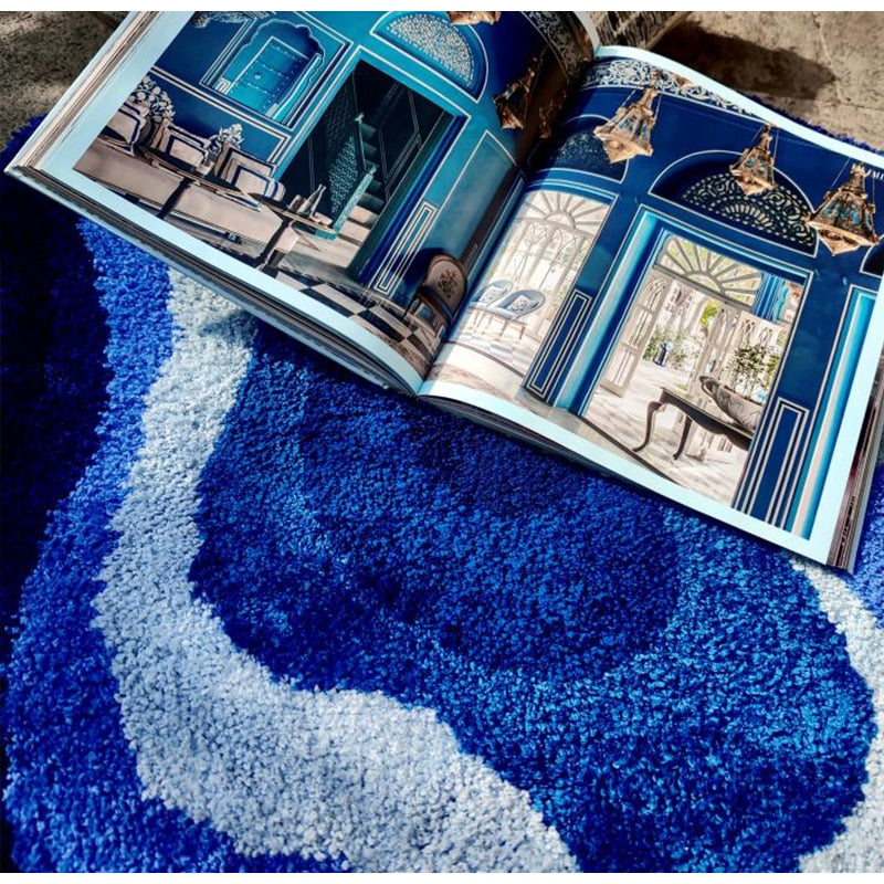 Cloud Shaped Rug in Blue