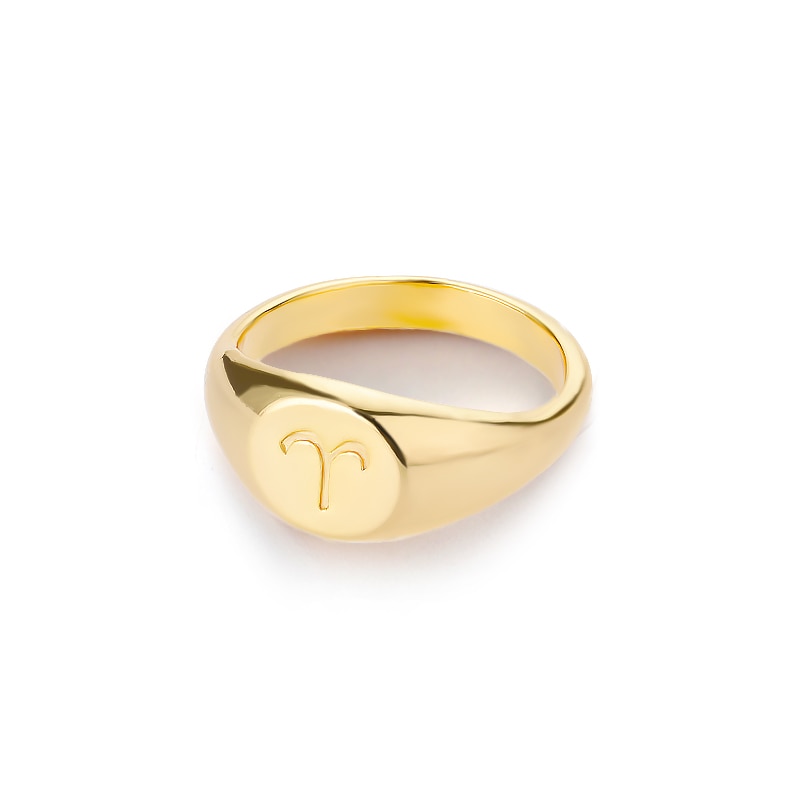 Zodiac Signet Ring in Aries