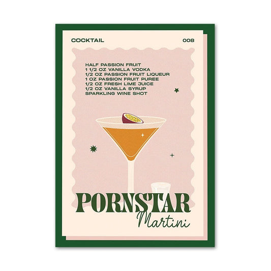 Cocktail Poster in Pornstar Martini