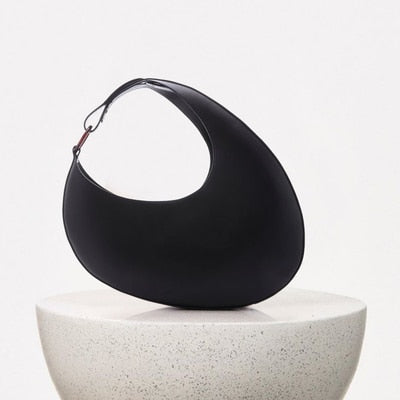 Crescent Shape Shoulder Bag in Black