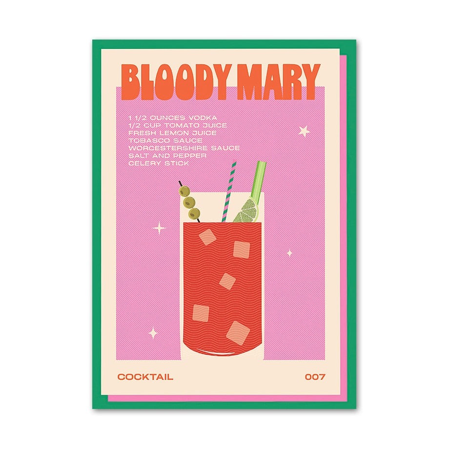 Cocktail Poster in Bloody Mary