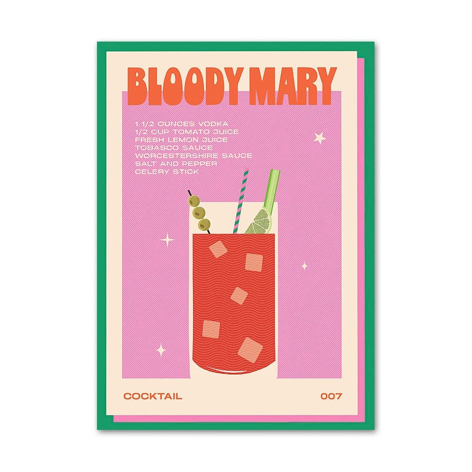 Cocktail Poster in Bloody Mary