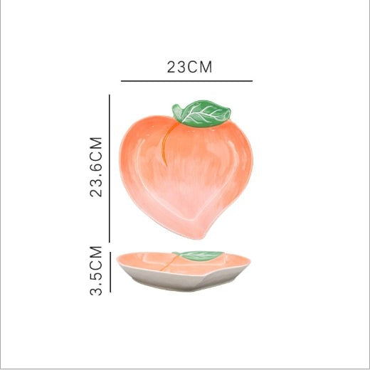 Fruit Shaped Ceramic Plate in Peach