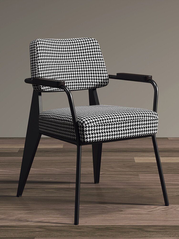 Office Chair in Black & White Checked