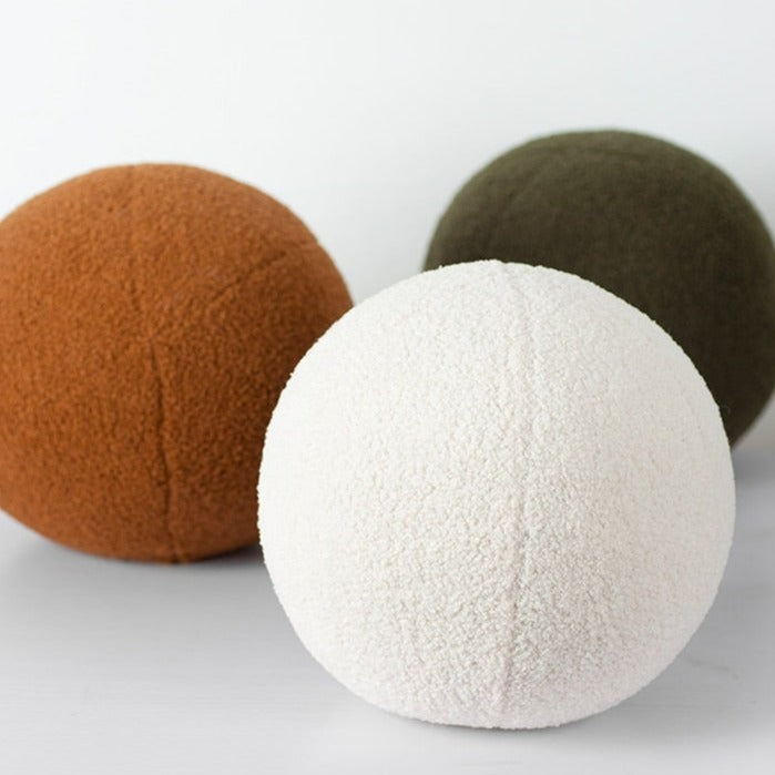 Ball Shaped Plush Cushion in Green