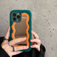 Fluffy Wavy Mirror iPhone Case in Green/Orange