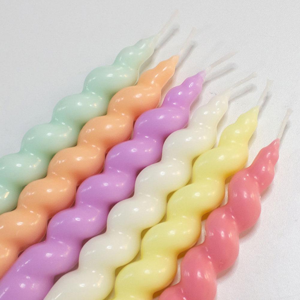 Set of Twisted Candles in Baby Pink