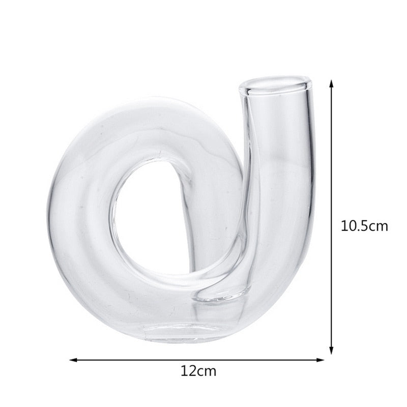 Twisted Glass Candle Holder in Clear