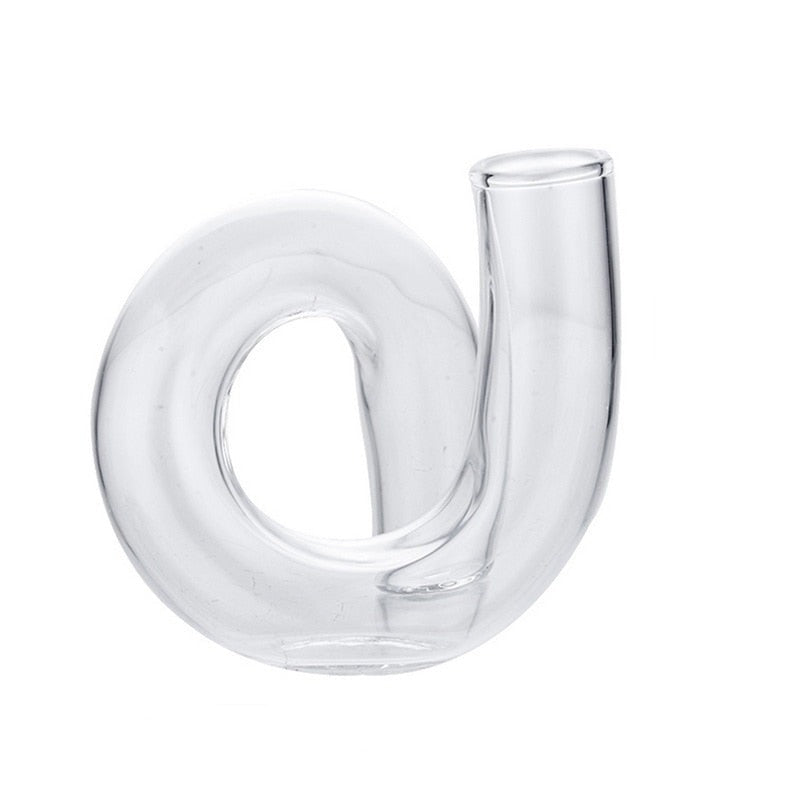 Twisted Glass Candle Holder in Clear