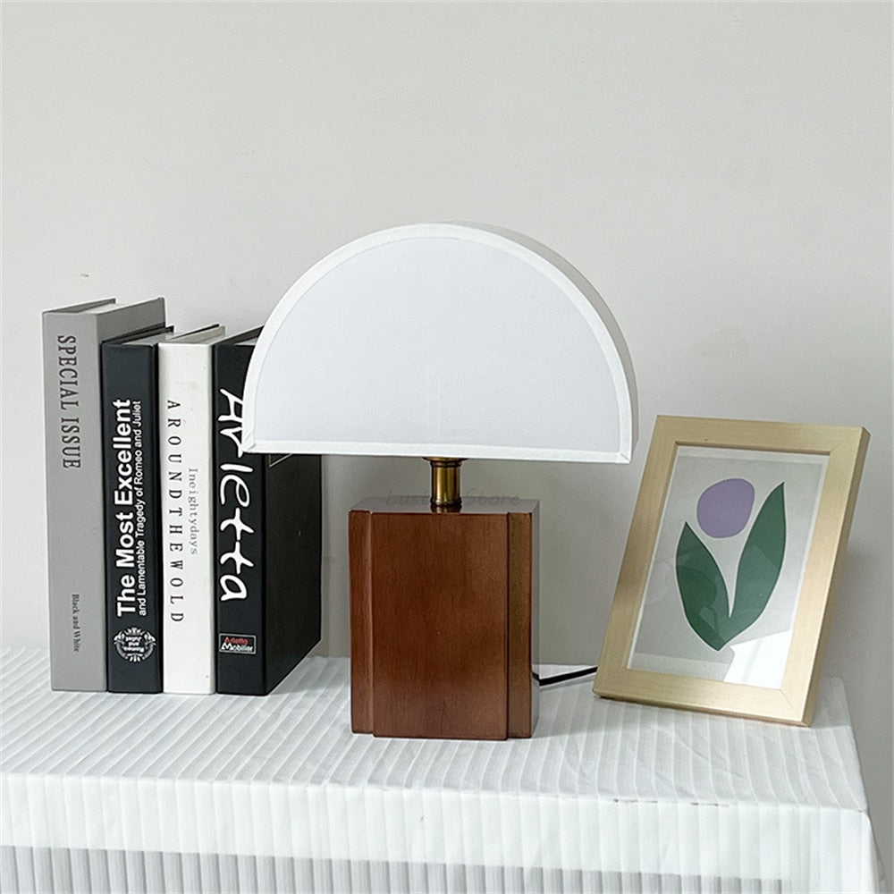 Retro Solid Wood Table Lamp