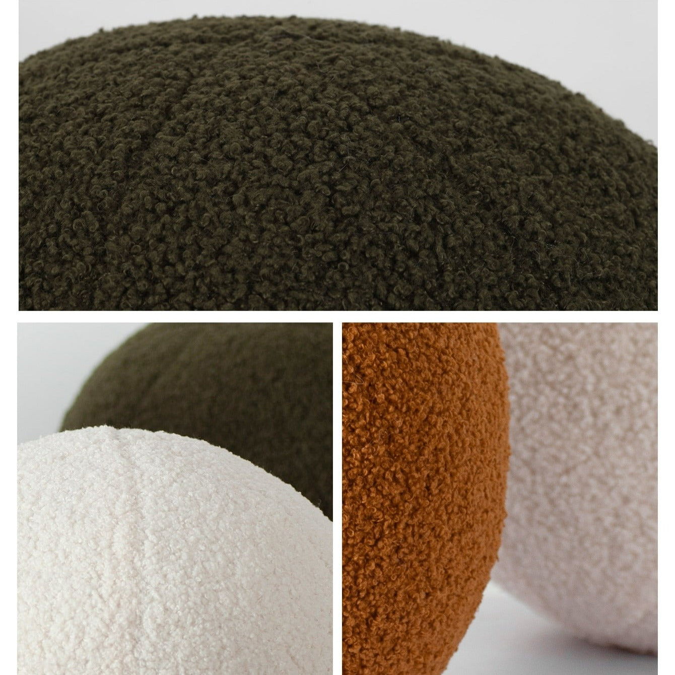 Ball Shaped Plush Cushion in Green