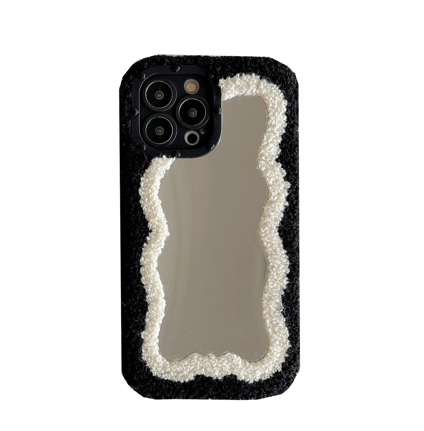 Fluffy Wavy Mirror iPhone Case in Black/White
