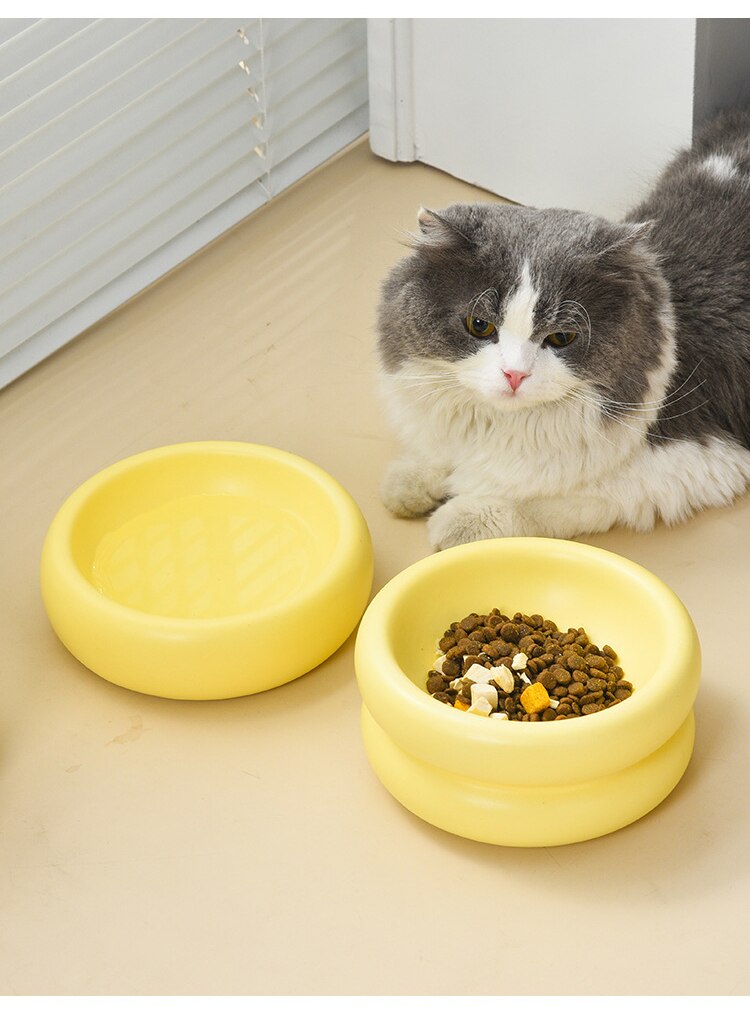 Double Pet Bowl in Yellow
