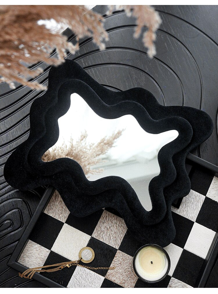 Small Squiggly Mirror in Black