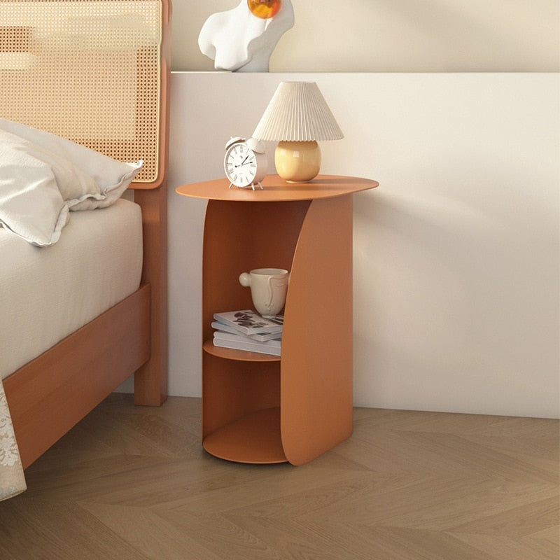 Bedside Table with Small Storage Shelf in Rust