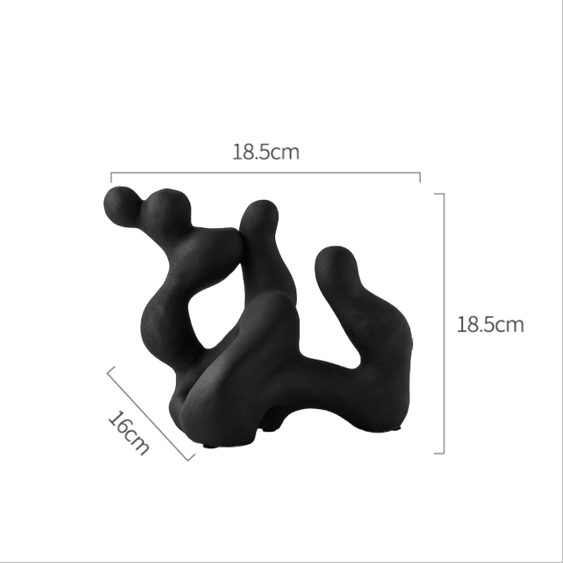 Modern Ornament Candle Holder in Black