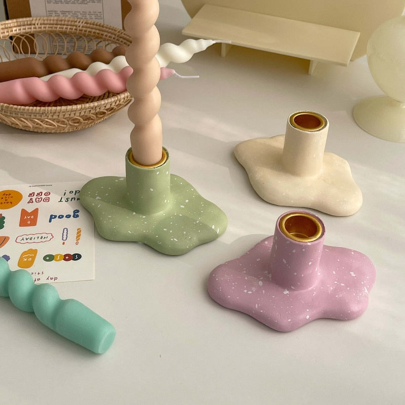 Cloud Shaped Candlestick in Pistachio