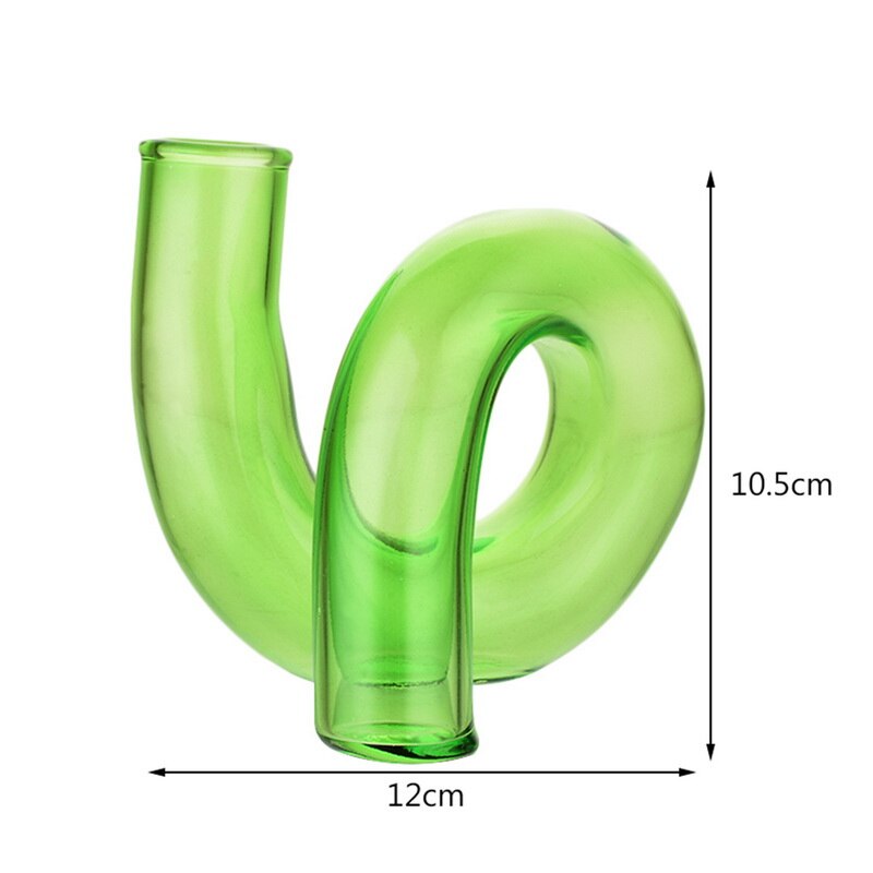 Twisted Glass Candle Holder in Green